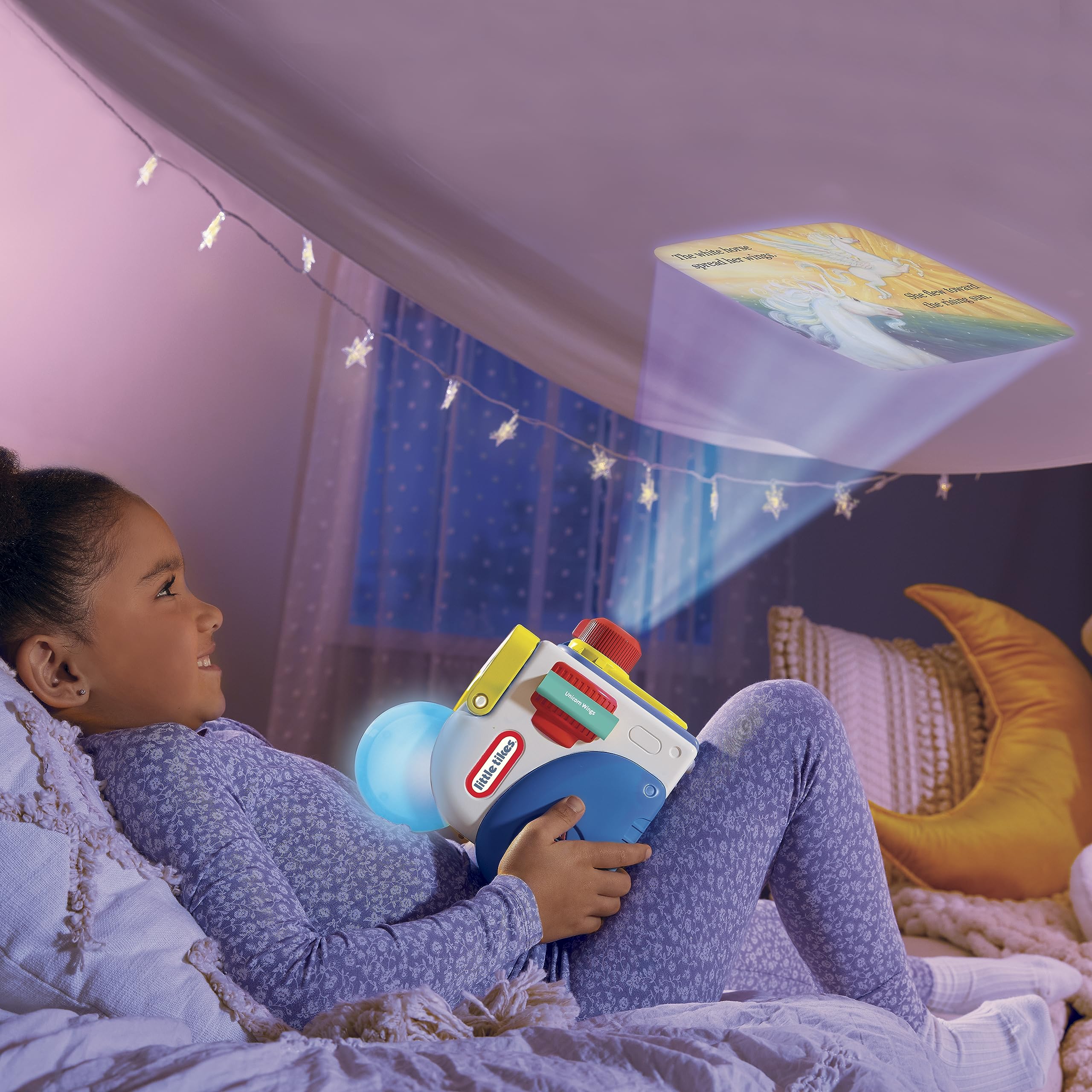 Little Tikes Story Dream Machine read-along display projects words while narrations stream