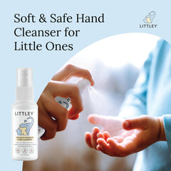 LITTLEY Hand Cleanser being applied to hands for fast cleansing moments.