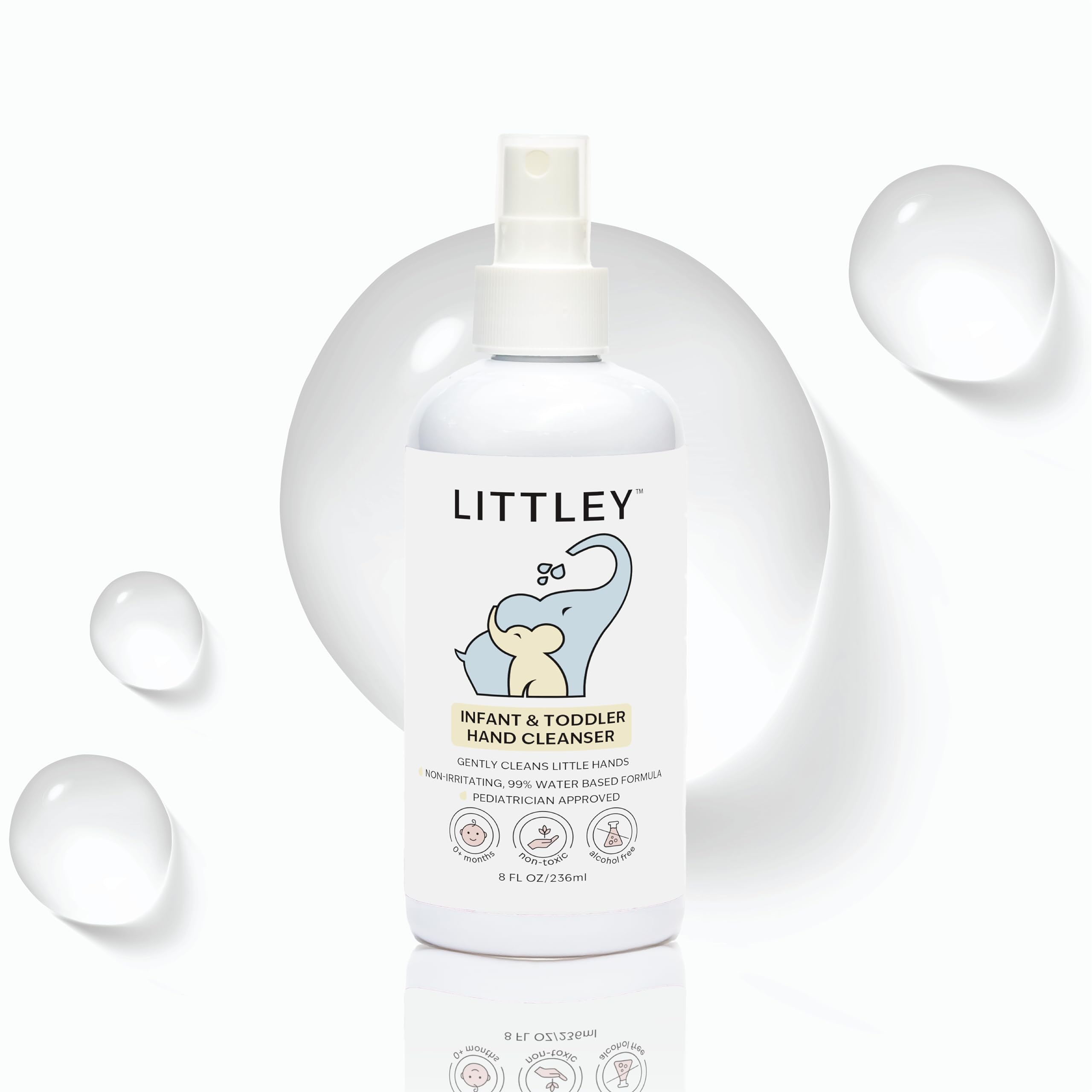 LITTLEY Hand Cleanser spray bottle for quick, gentle hand cleansing on the go.