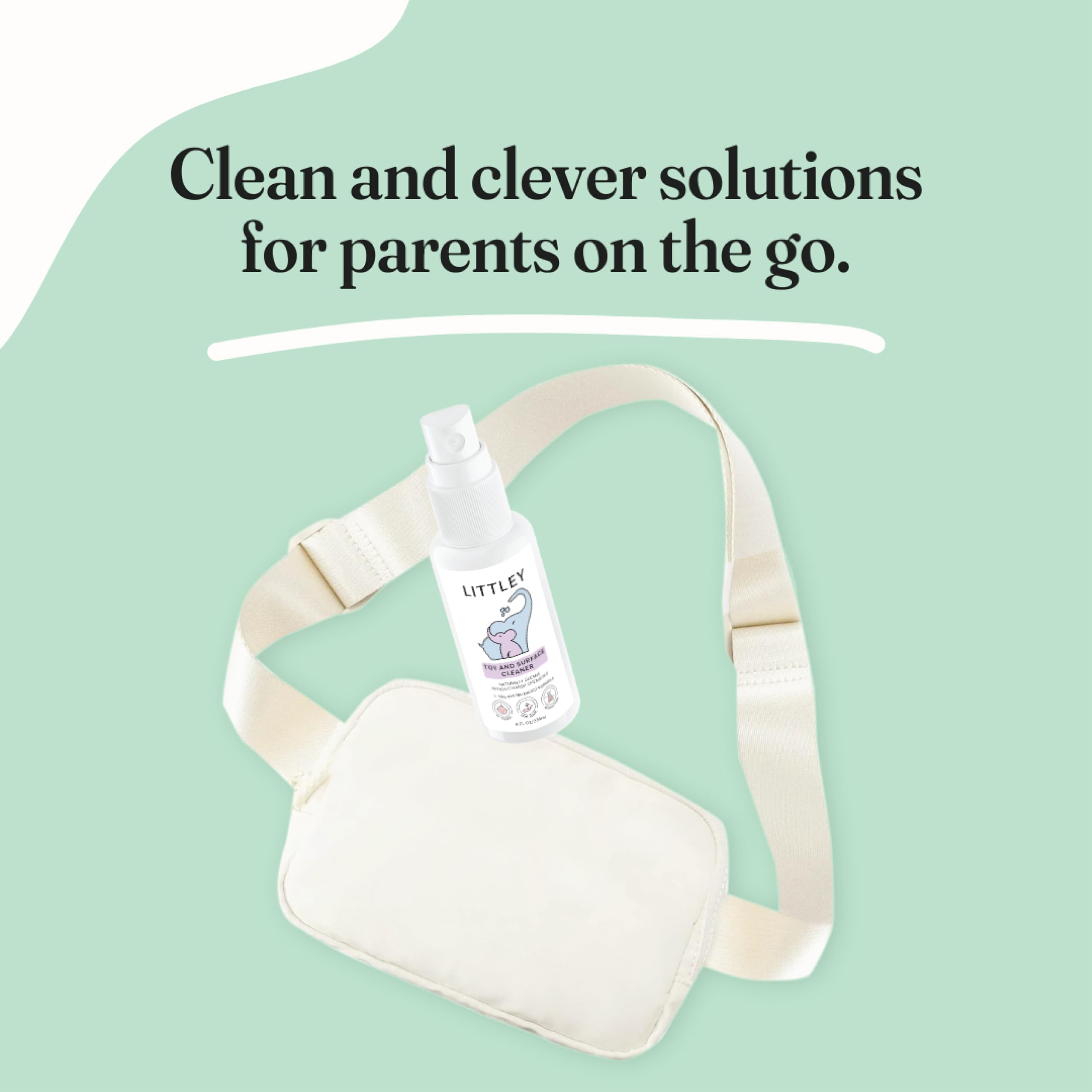 LITTLEY Toy gear cleaner on car seats and strollers without residues