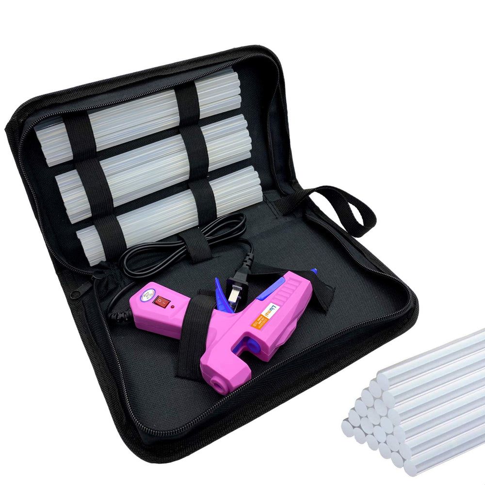 Liumai glue gun with carry case for portable crafting projects