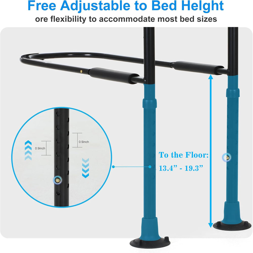 LIUQIBAX adjustable rail height adapts to twin to king beds
