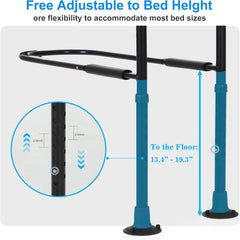 LIUQIBAX adjustable rail height adapts to twin to king beds