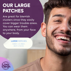 LivaClean cut-to-fit chin patch showing adjustable coverage.
