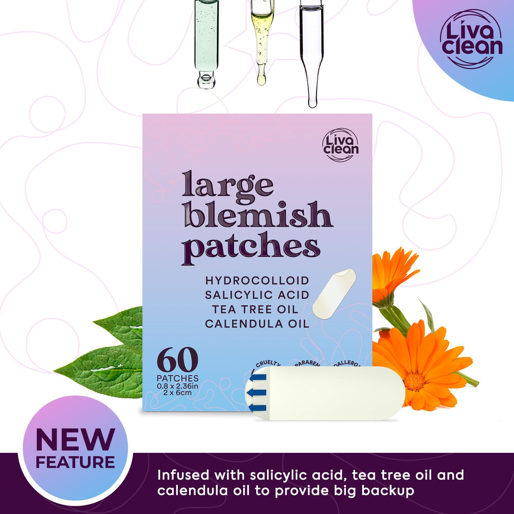 LivaClean patch gripping oily skin for secure coverage.
