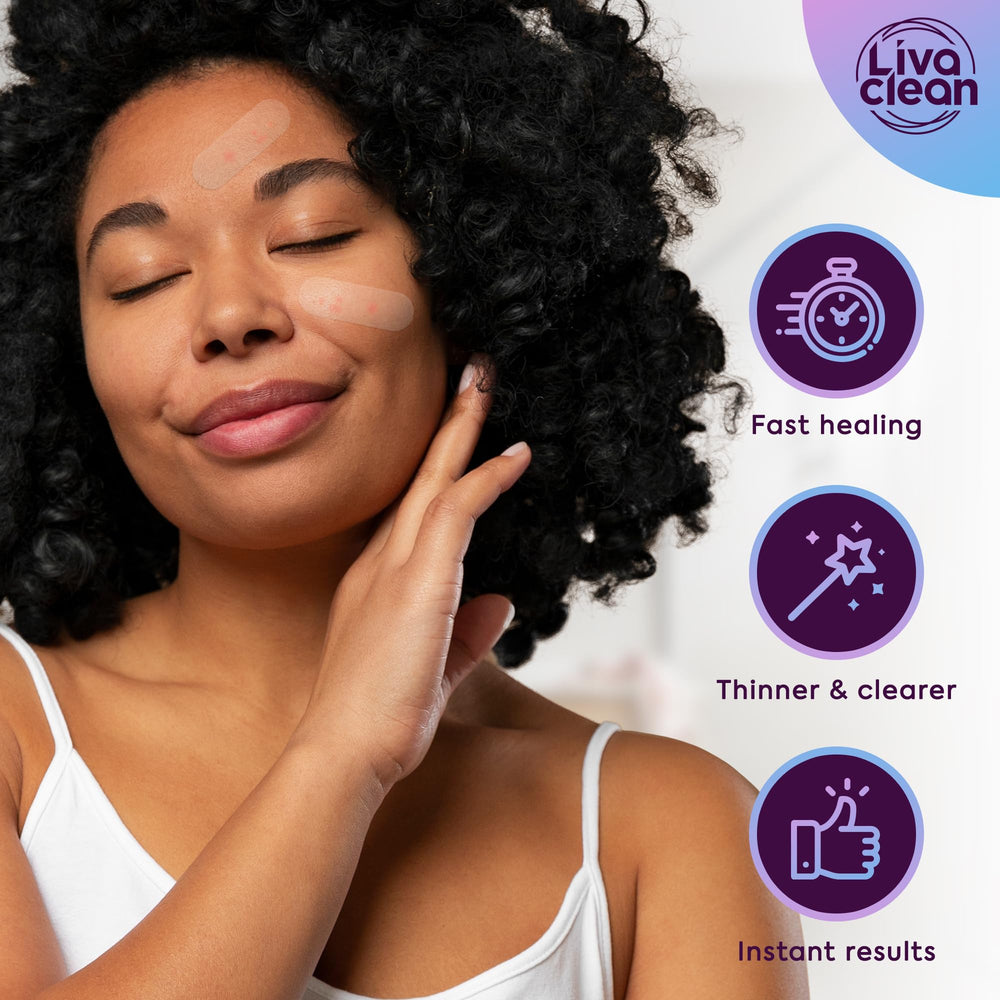 LivaClean XL hydrocolloid bandages for blemish care and protection.