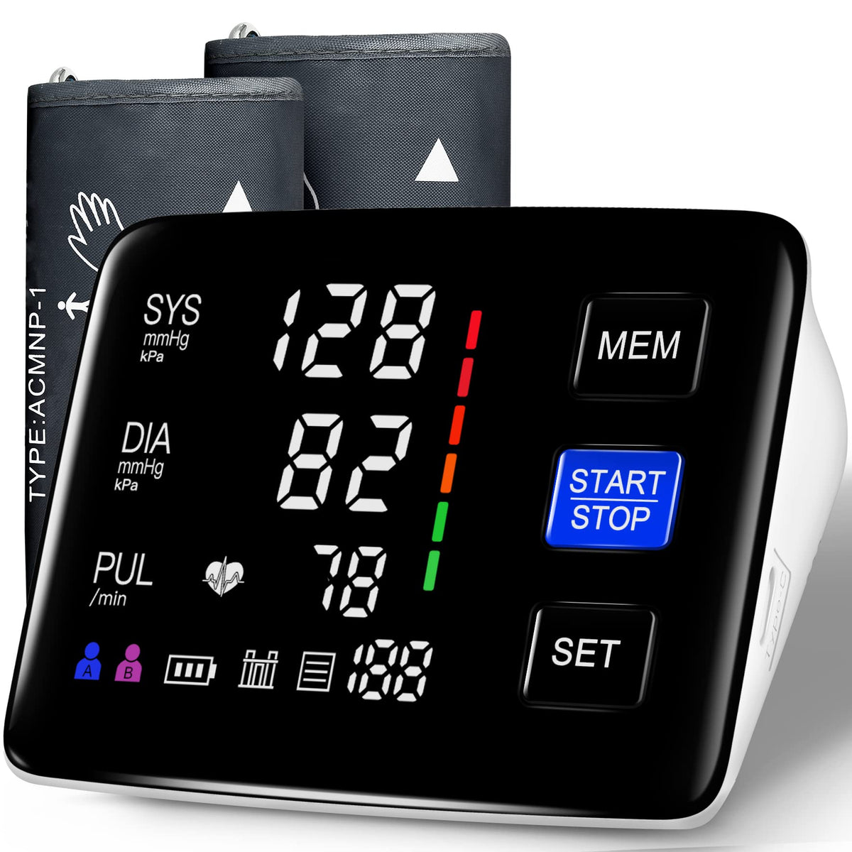 LIVAROCI blood pressure monitor front view for simple at-home checks.