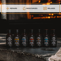 Live Bearded close-up reveals jojoba-based ingredients for beard care