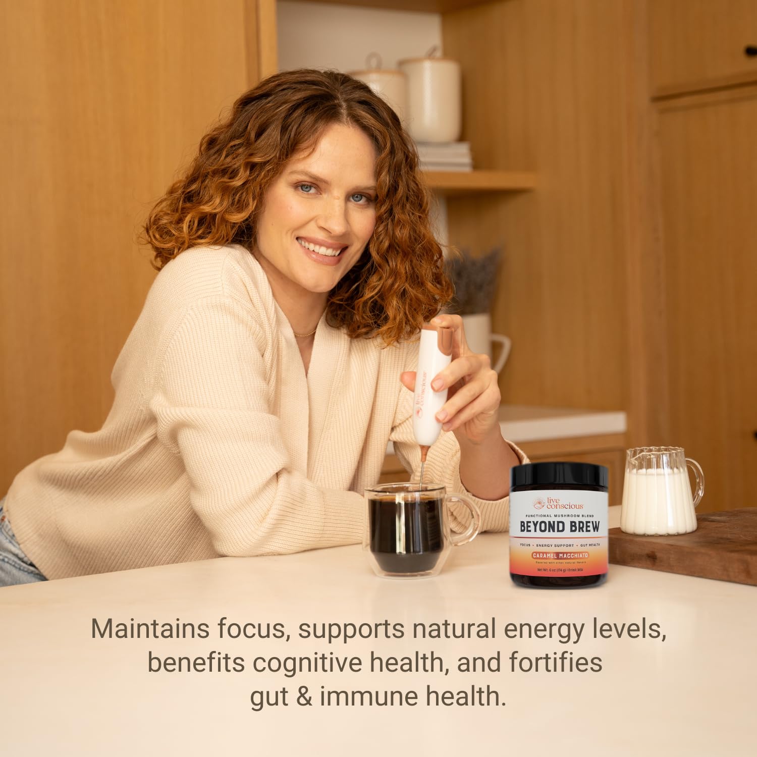 Live Conscious Beyond Brew prebiotics-probiotics pack promoting gut-friendly benefits