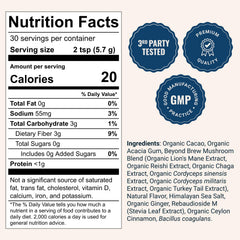 Beyond Brew six-mushroom complex for balanced energy and vitality.