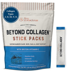 Live Conscious Beyond Collagen packets unflavored for versatile daily beauty support