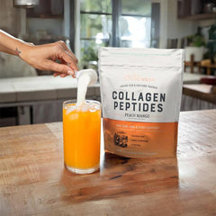 Live Conscious Collagen Peptides scoop enables easy daily dosing for busy mornings.