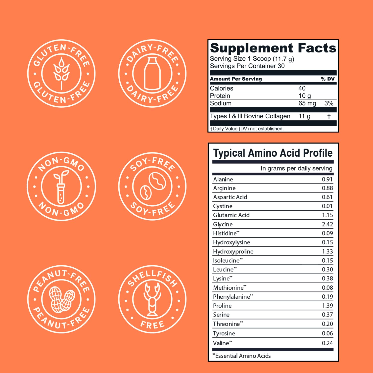 Live Conscious Collagen Peptides third-party tested seal assures quality.