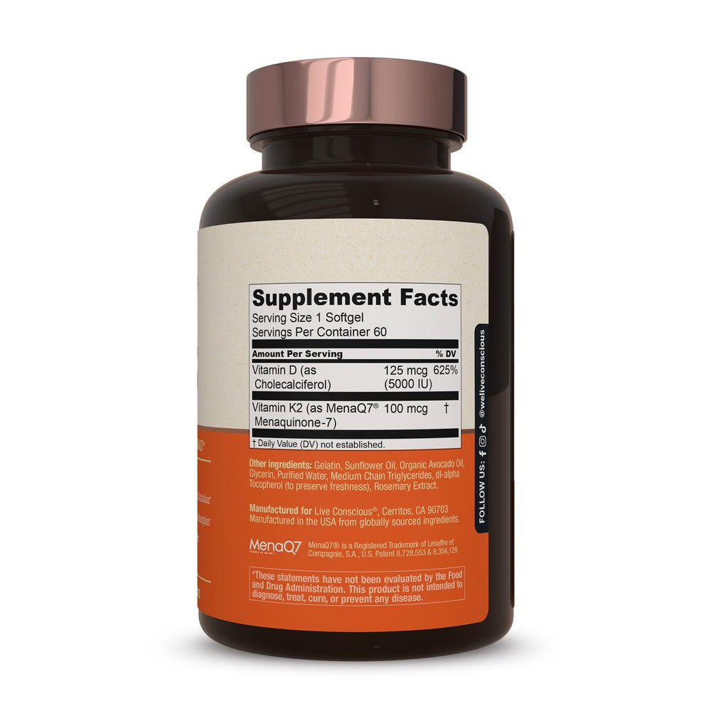 Live Conscious patented vitamin K graphic communicates science backed ingredients