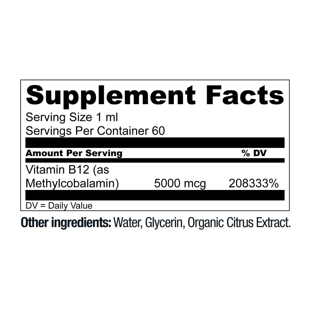 Live Conscious Vegan B12 Drops instructions for daily use and sublingual application