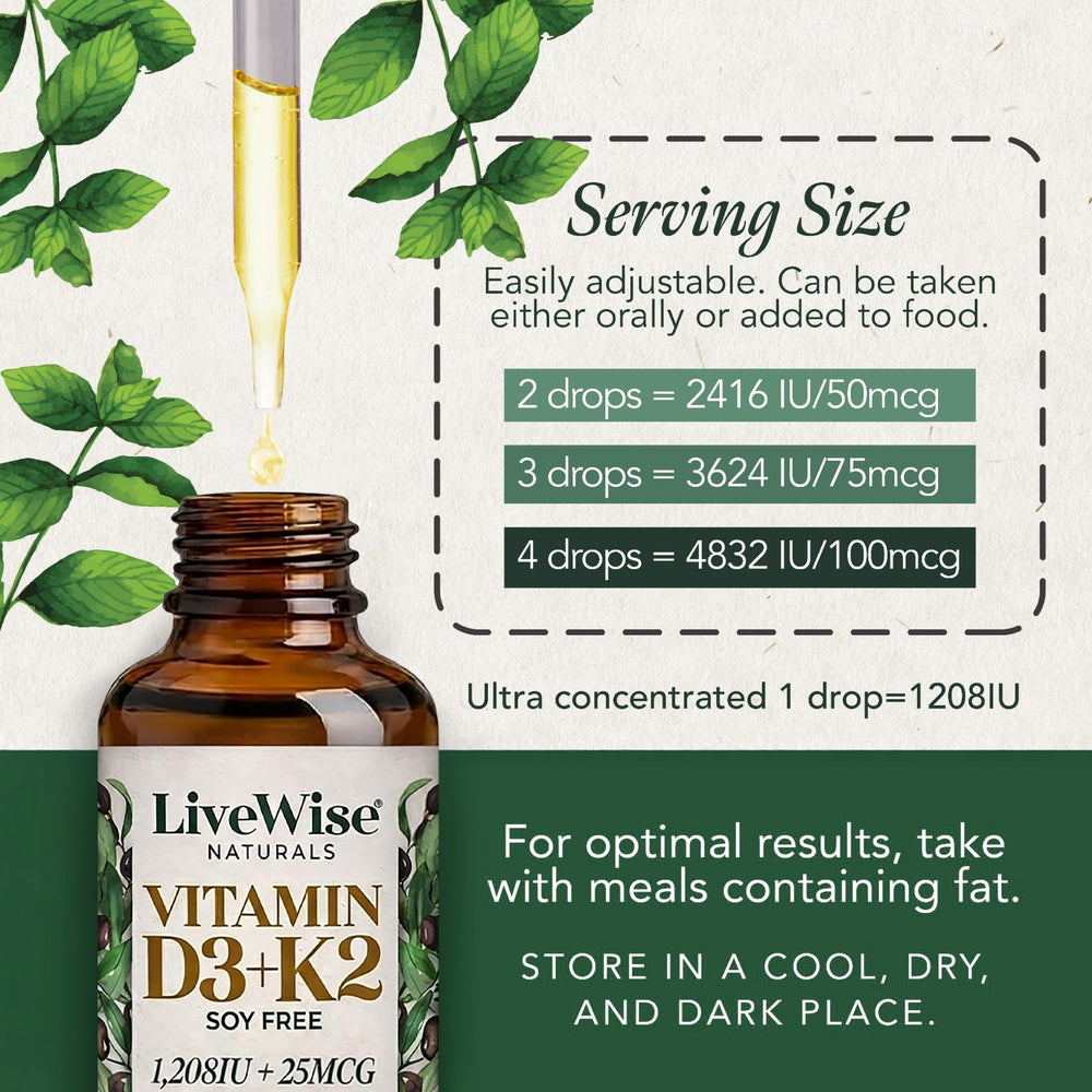 Amber glass Live Wise Naturals bottle protects contents and preserves freshness.