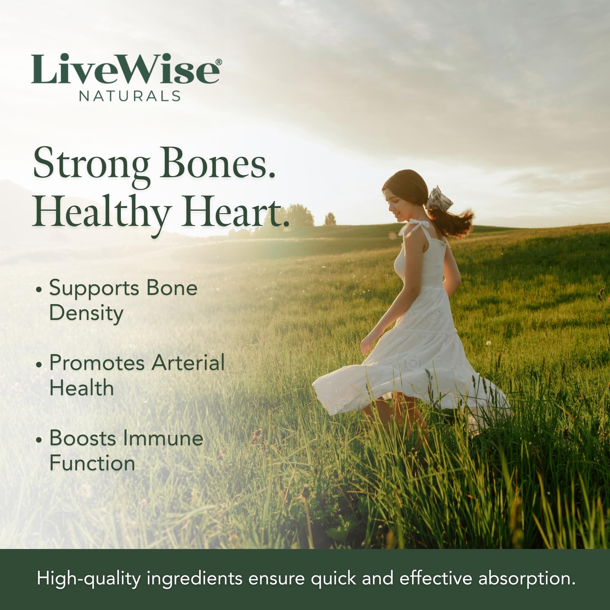 Live Wise Naturals bottle being poured to show measured dosing.