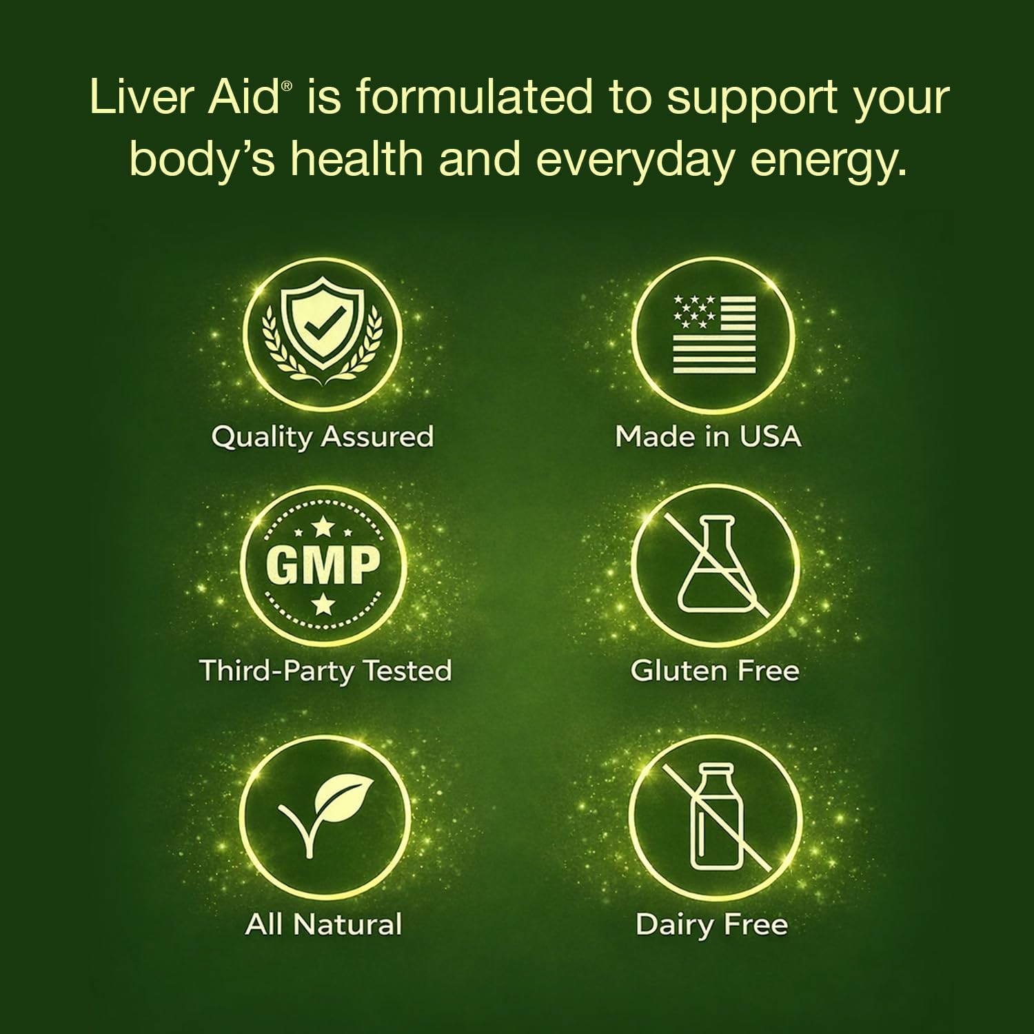 Liverite Liver Aid dispensing image emphasizes simple capsule-taking for sustainable energy support