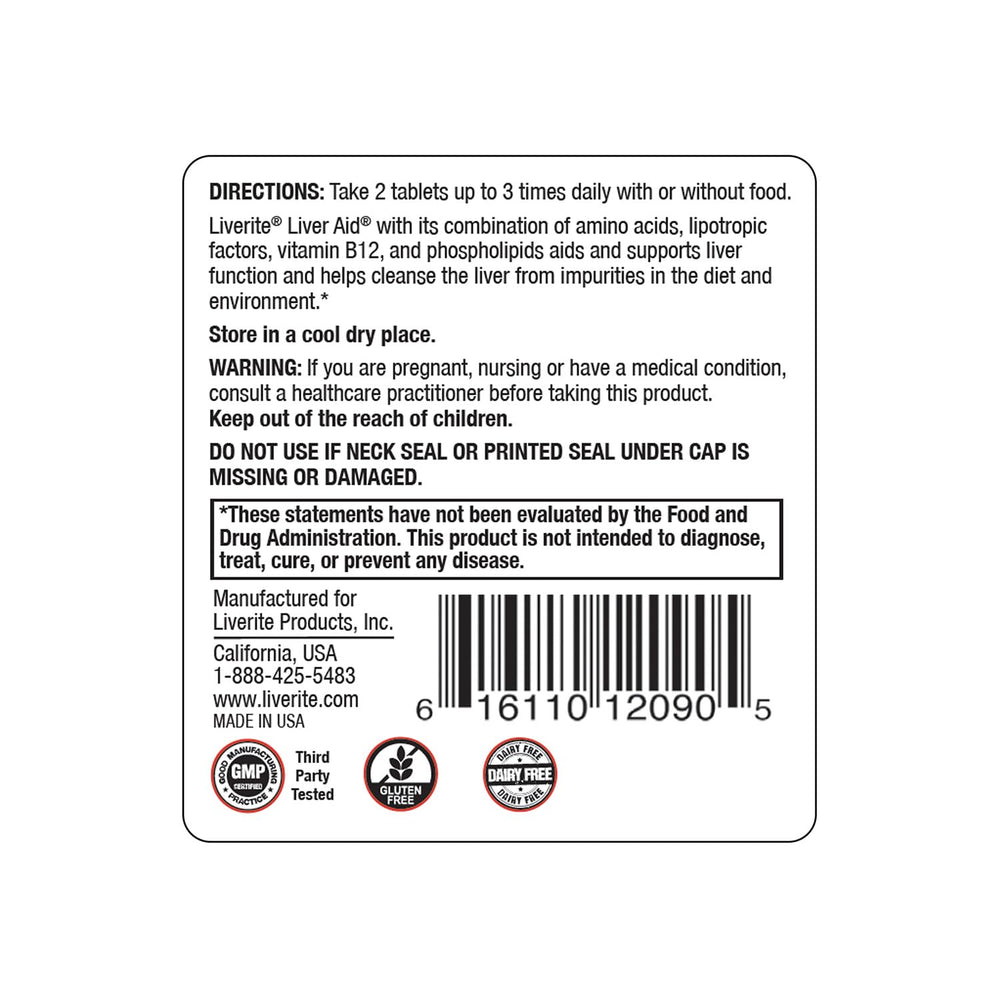 Liverite Liver Aid capsule pack illustrates convenient daily dosage for ongoing liver care
