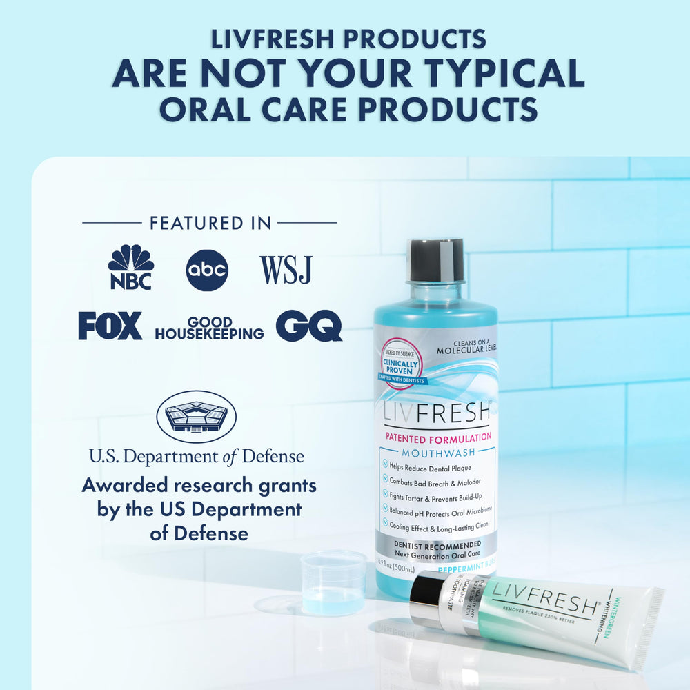 LIVFRESH packaging on a shelf emphasizing safety and absence of harsh chemicals.