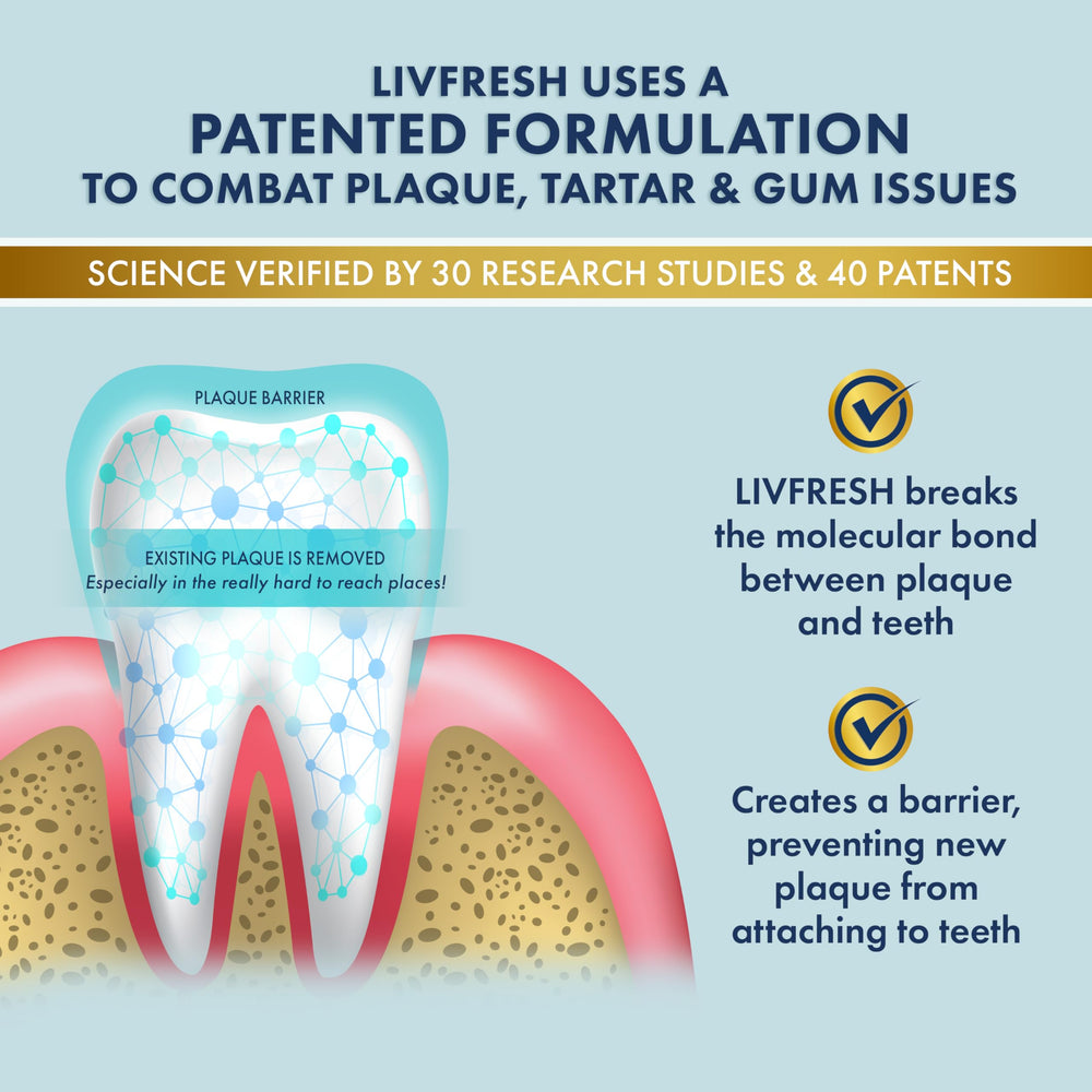 LIVFRESH toothpaste gel on toothbrush showing easy application for daily use.