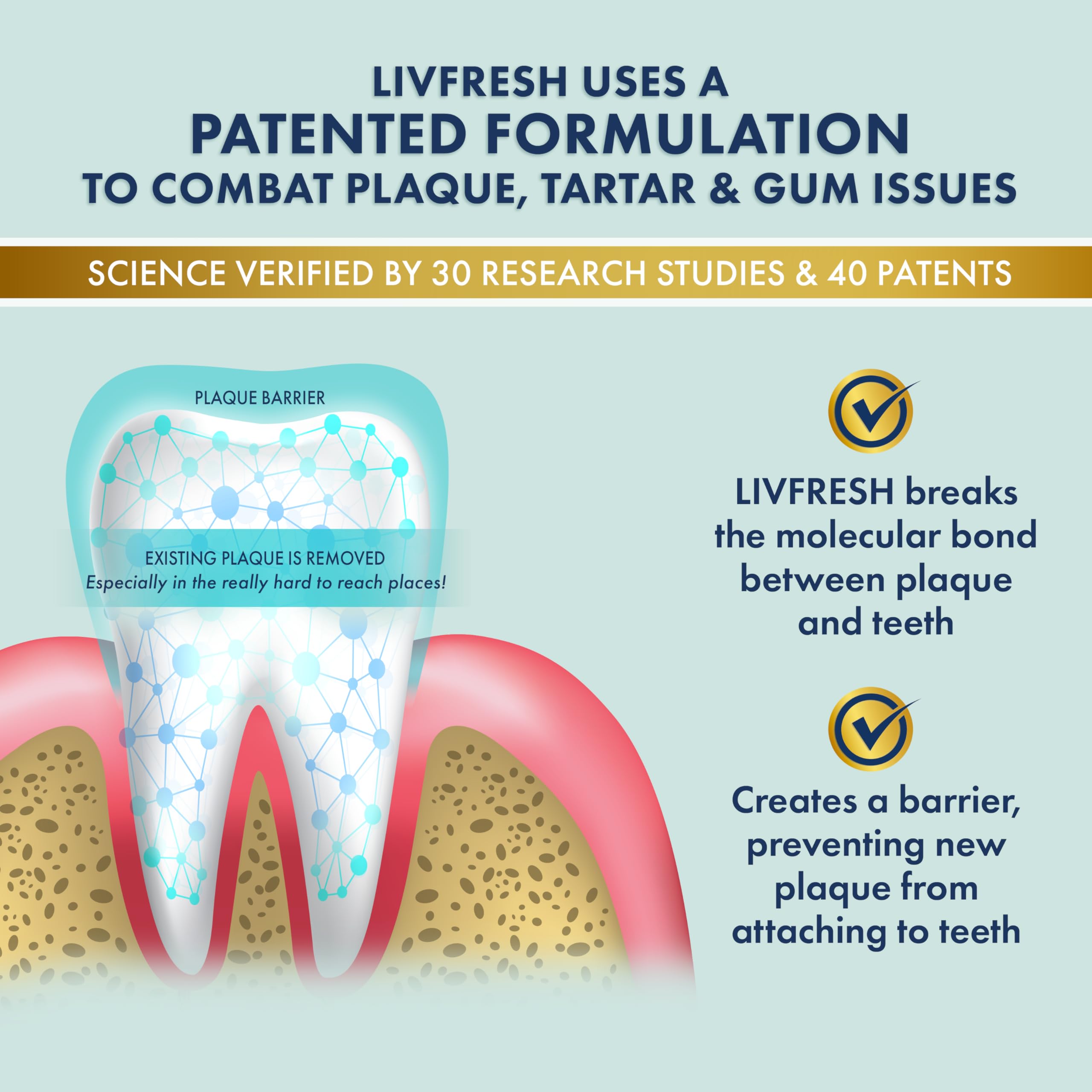 LIVFRESH Toothpaste Gel textured swatch demonstrates smooth gel for brushing.