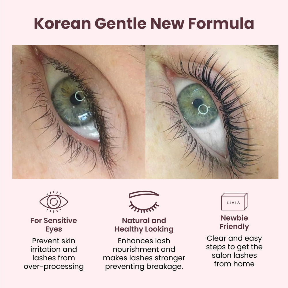 LIVIA color-result close-up shows natural, deep black lashes and brows.