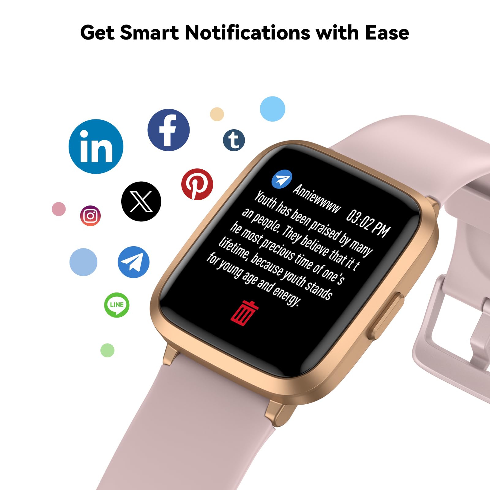 LIVIKEY notification alerts on wrist for messages and updates