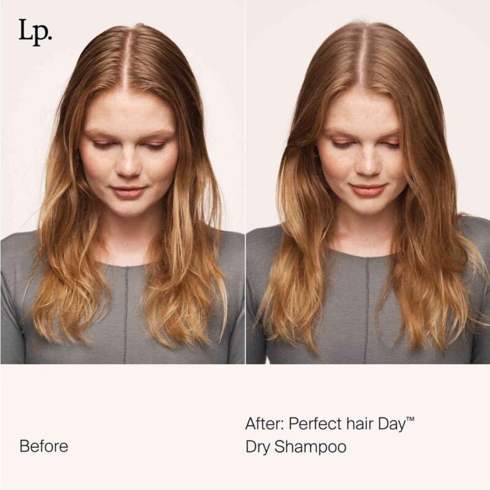 Application on hair with Living Proof Dry Shampoo Vanilla Scent revives roots and texture.