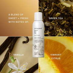 Living Proof Dry Shampoo Vanilla Scent soft finish adds lift and cleanliness to hair.
