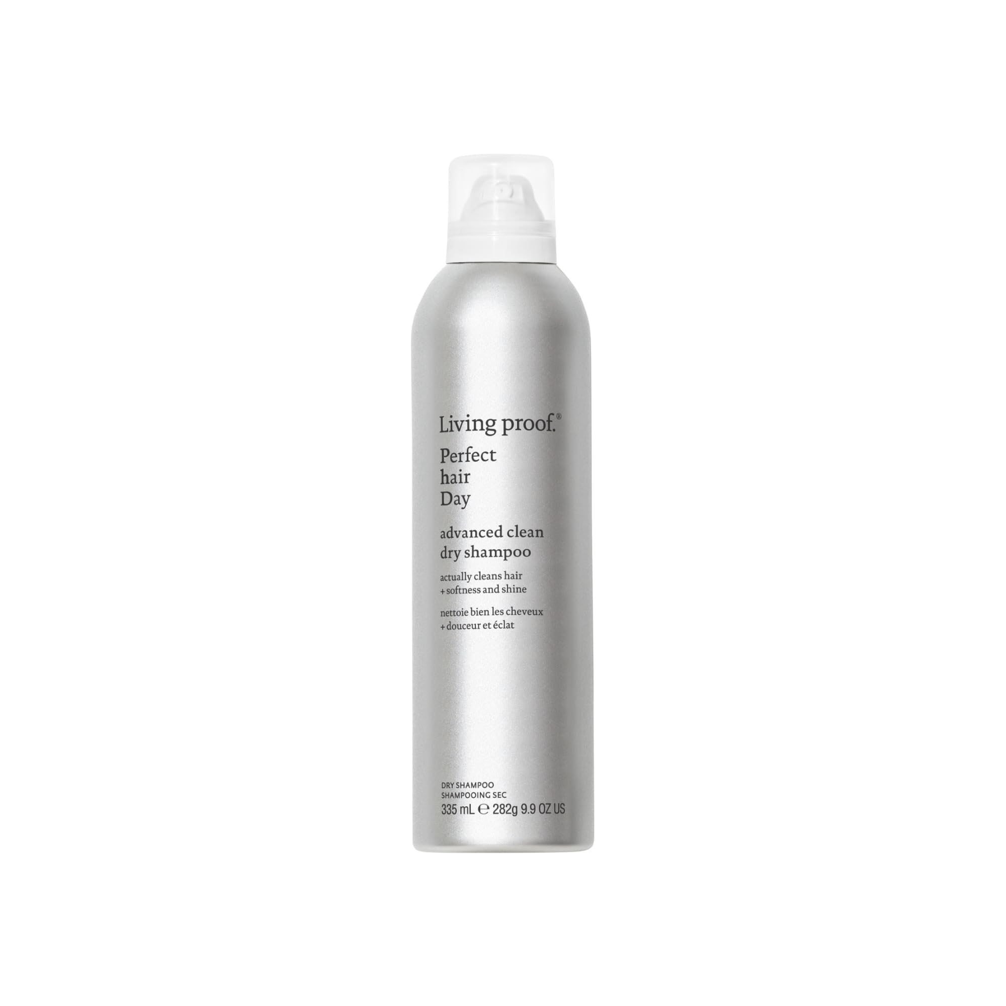 Living Proof phd dry shampoo bottle front view highlights brand and oil control.
