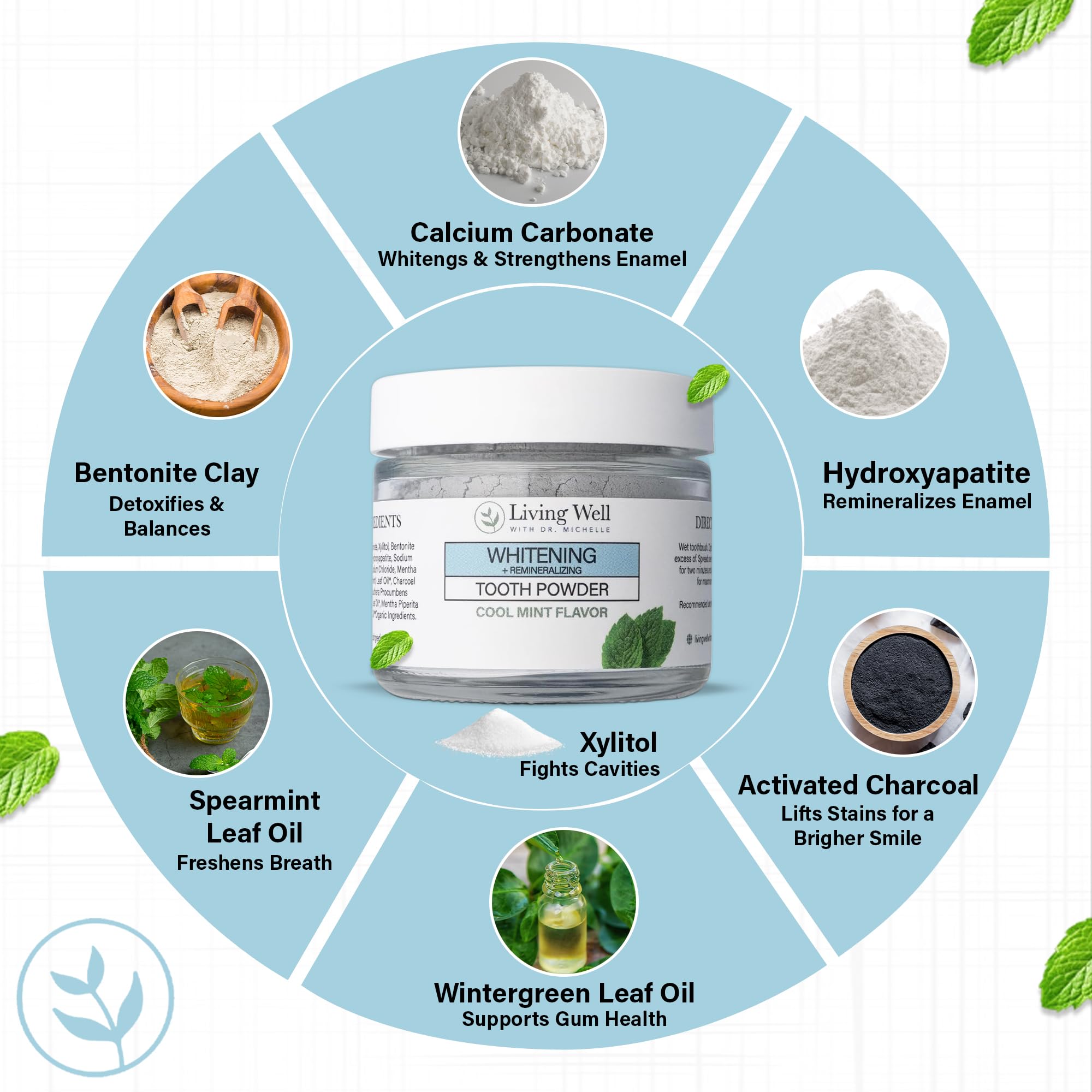 Living Well with Dr. Michelle activated charcoal aids surface stain reduction for brighter smile