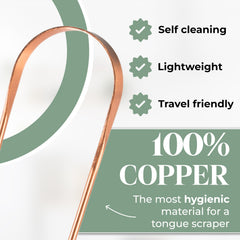 Living Well with Dr. Michelle copper tongue scraper held to show ergonomic design