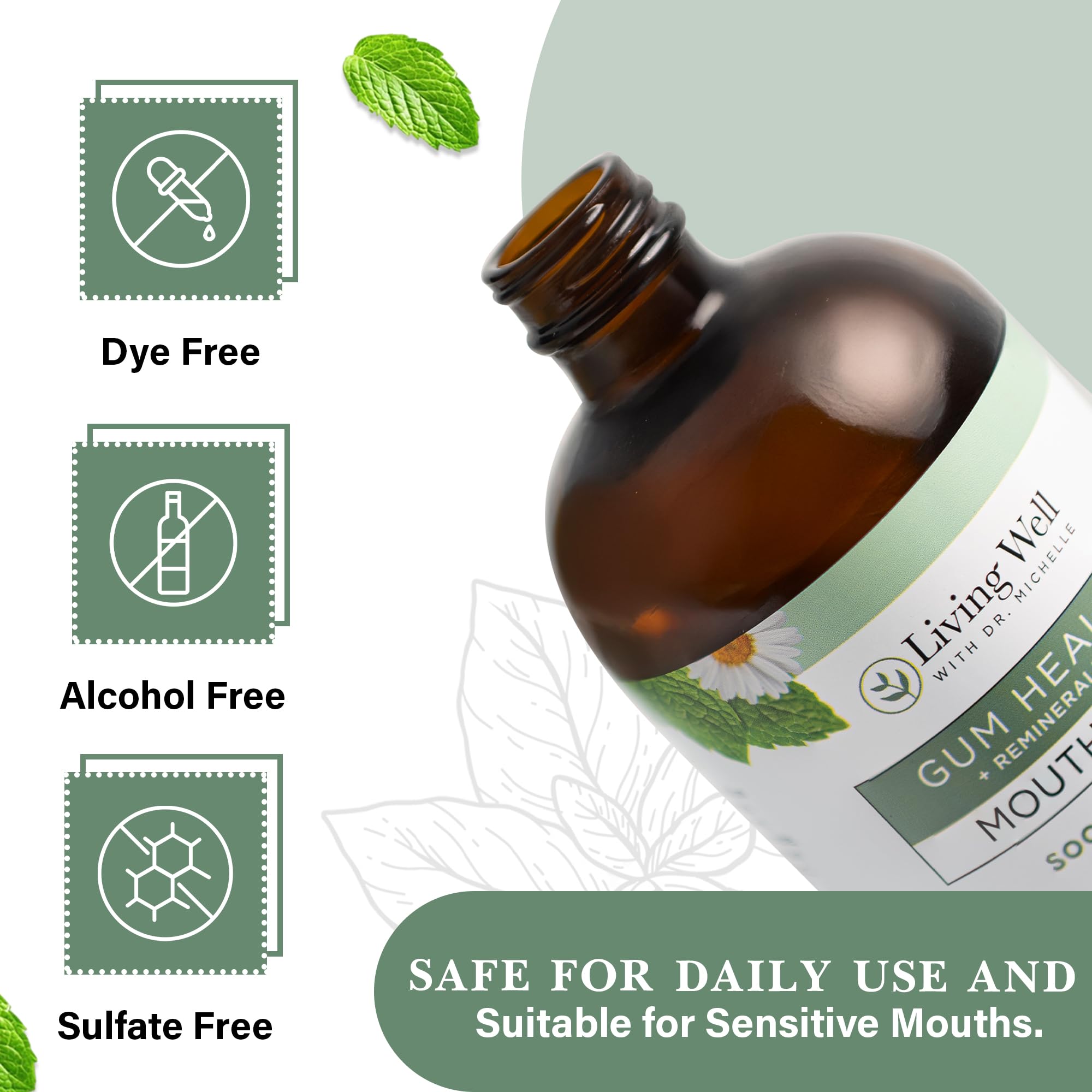 Living Well with Dr. Michelle close-up of hydroxyapatite and colloidal silver on label