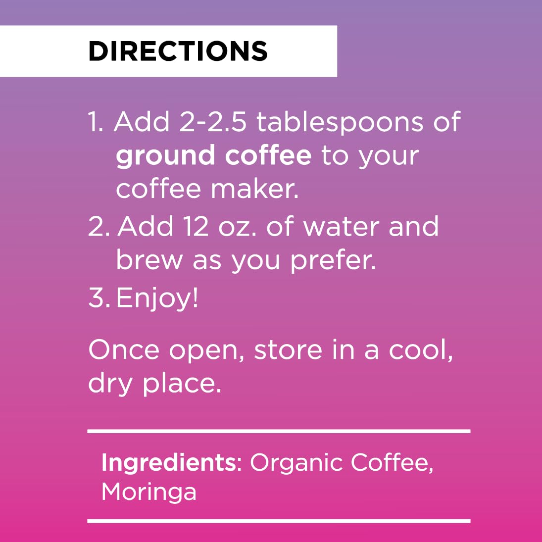 Travel-mug ready Livingood Daily Coffee with Moringa for on-the-go energy.