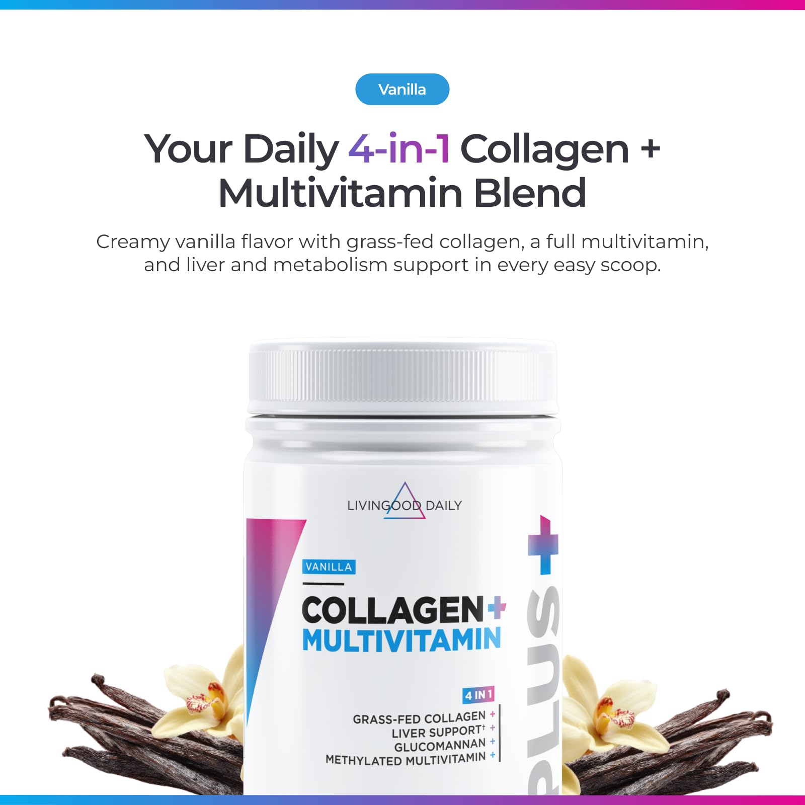Livingood Daily collagen powder scoop for precise daily servings