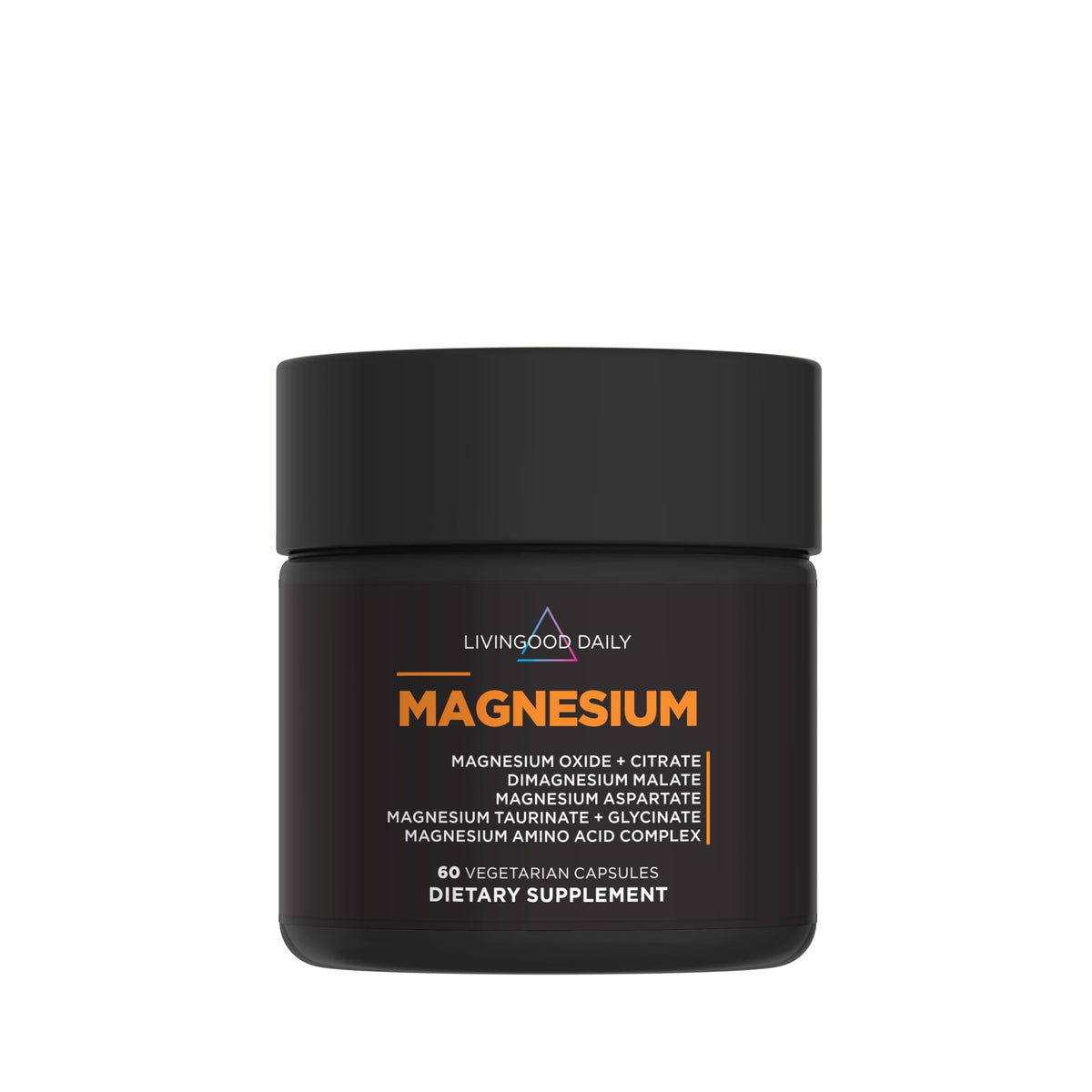 Livingood Daily magnesium bottle front for easy daily support.