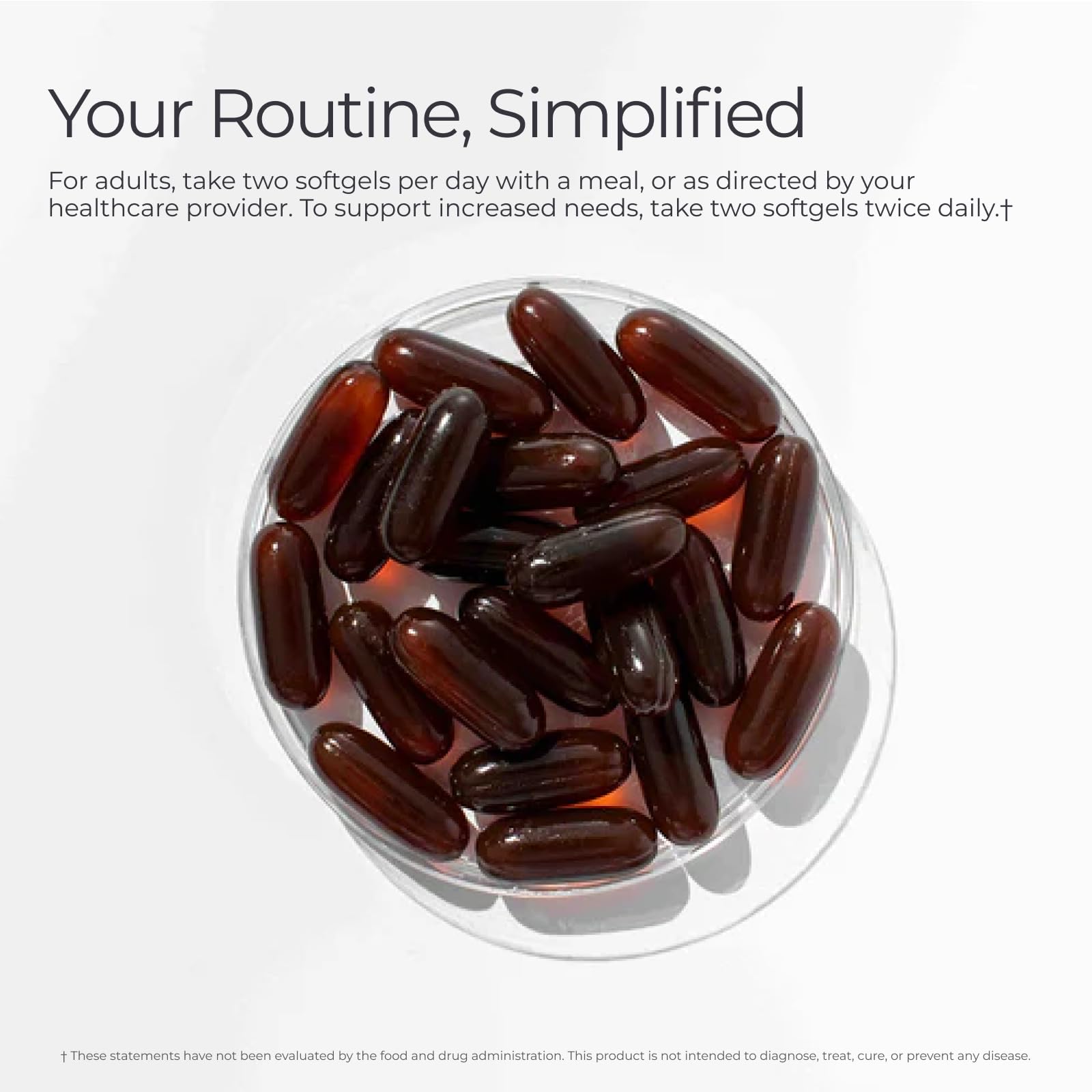 Livingood Daily omega-3-6-9 oils close-up shows triglyceride form for better absorption