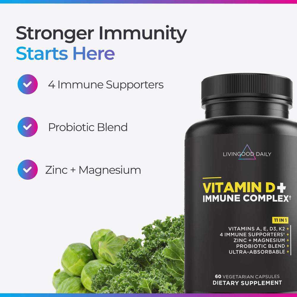 Livingood Daily probiotic blend bottle emphasizes absorption-friendly formulation.