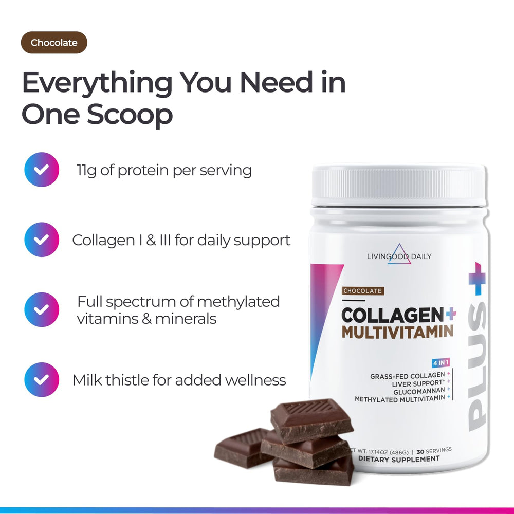 Livingood Daily scoop in coffee for a convenient protein and vitamin boost.