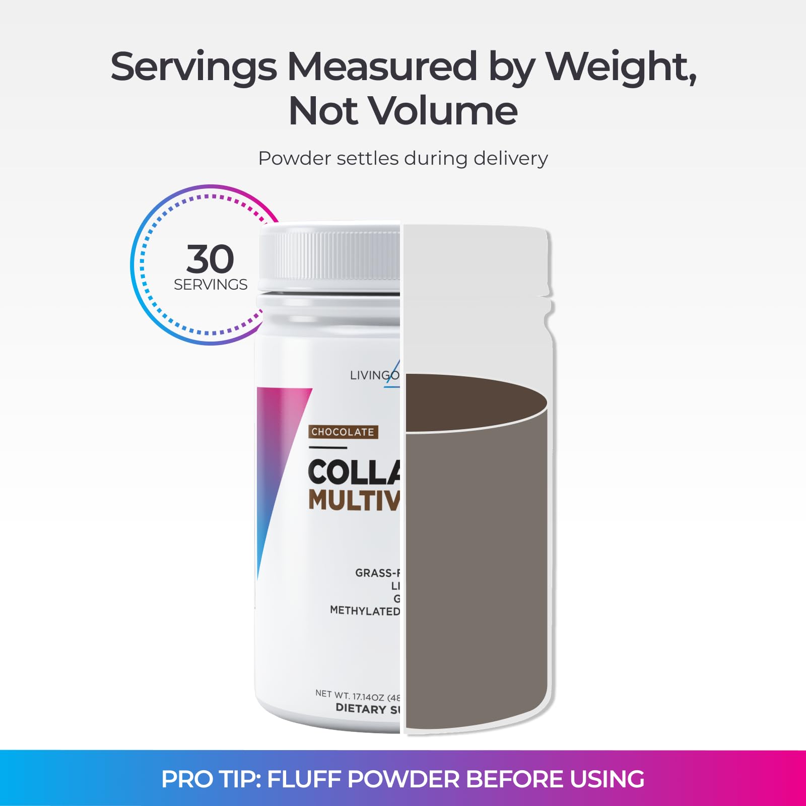 Livingood Daily collagen shaken into a smoothie for on-the-go nourishment.