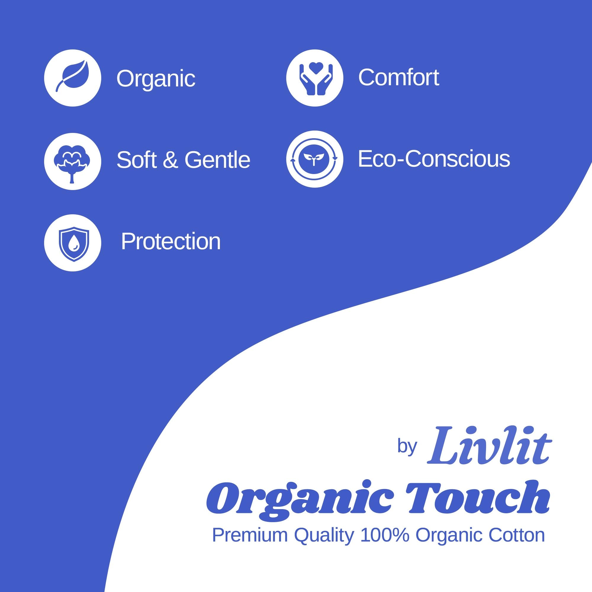 Livlit Organic Cotton Panty Liner close-up reveals breathable fibers.