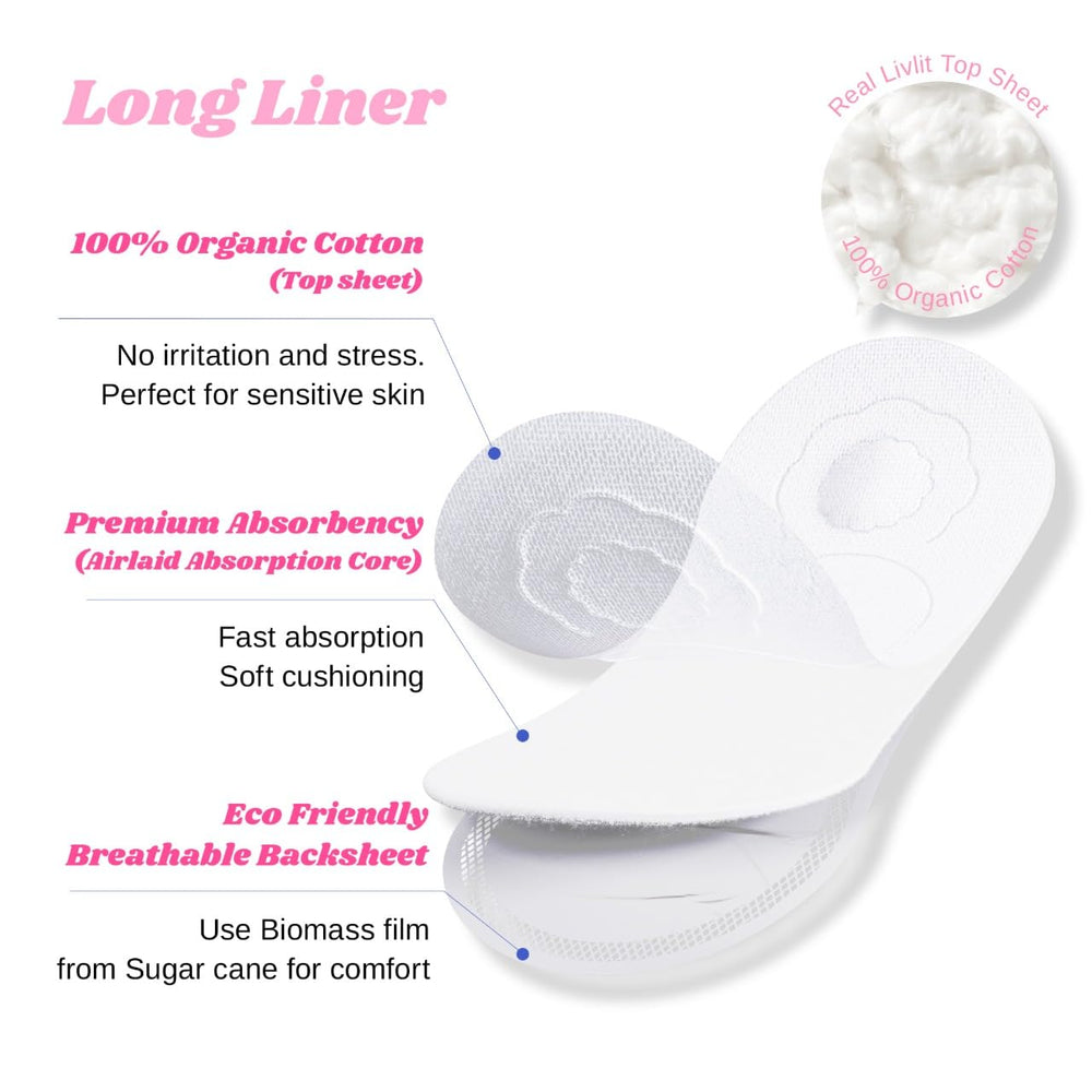 Livlit Panty Liner individual sachet open for hygienic portability.
