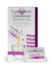 LivOn Lypo-Spheric Glutathione packets on foil for fast absorption