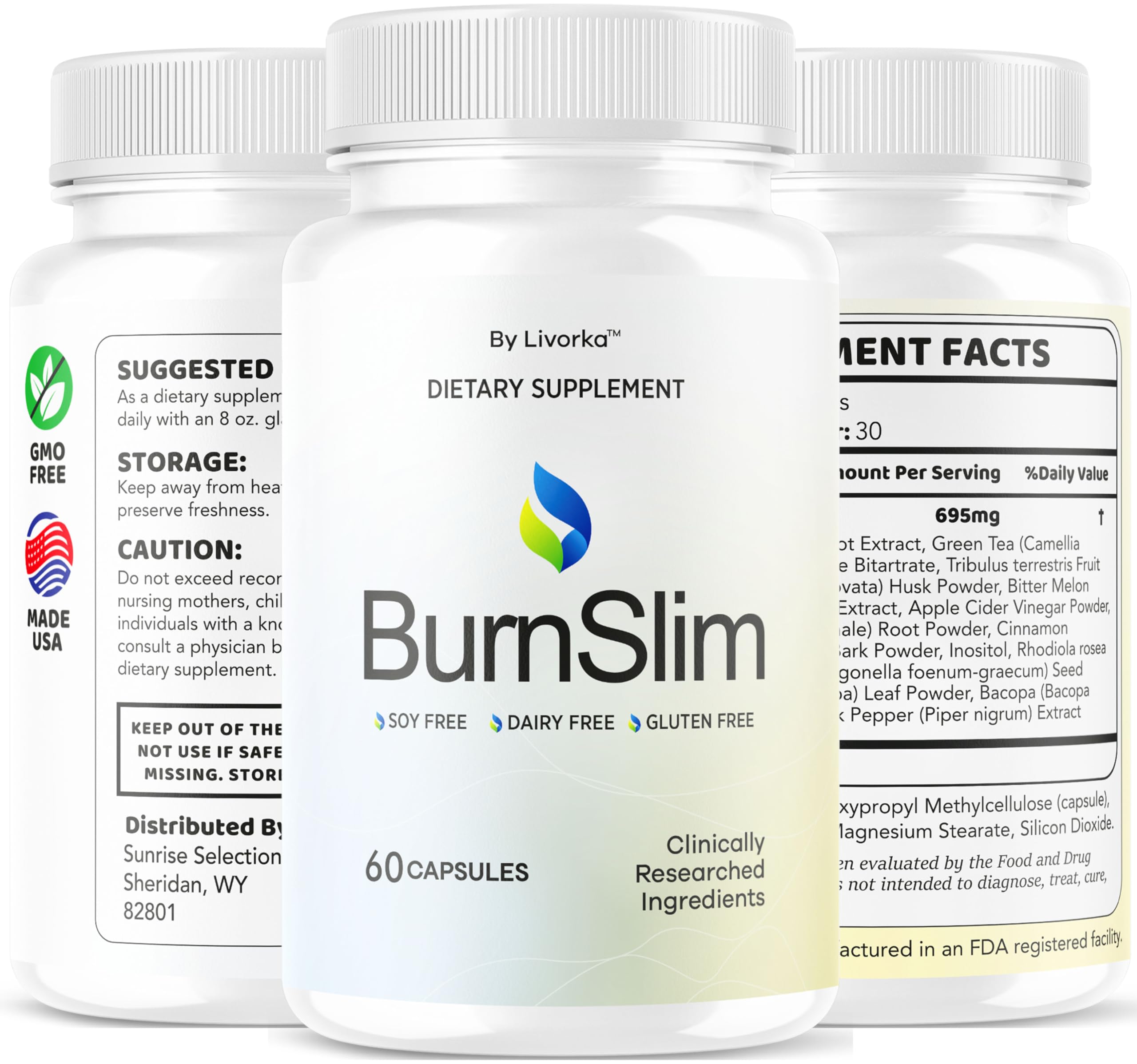 LIVORKA Burn Slim Capsules three-month calendar display