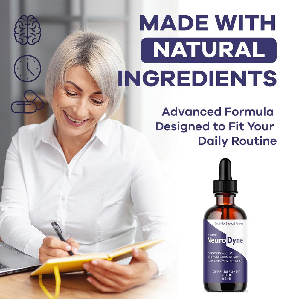 LIVORKA NeuroDyne Drops two-bottle pack held for easy ongoing use.