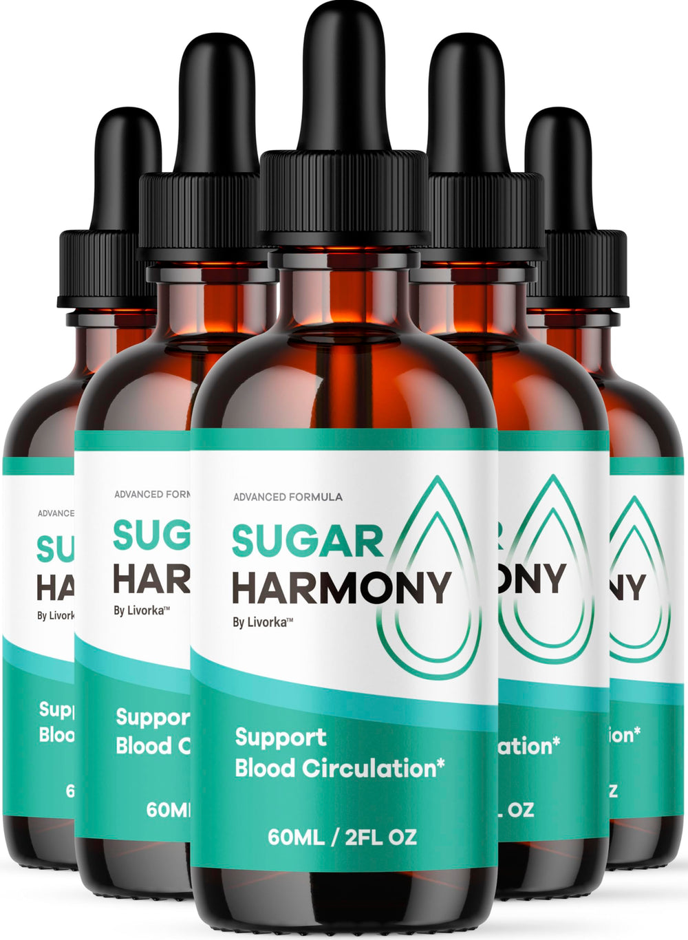LIVORKA Sugar Harmony Drops bottle close-up highlighting the premium liquid formula for daily wellness