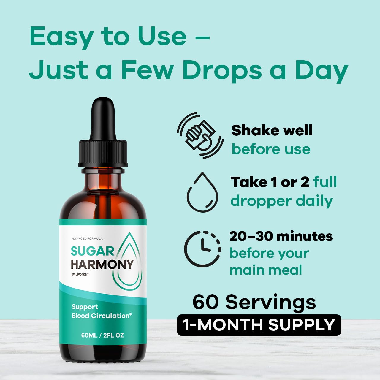 LIVORKA Sugar Harmony Drops two bottles pack for ongoing routine