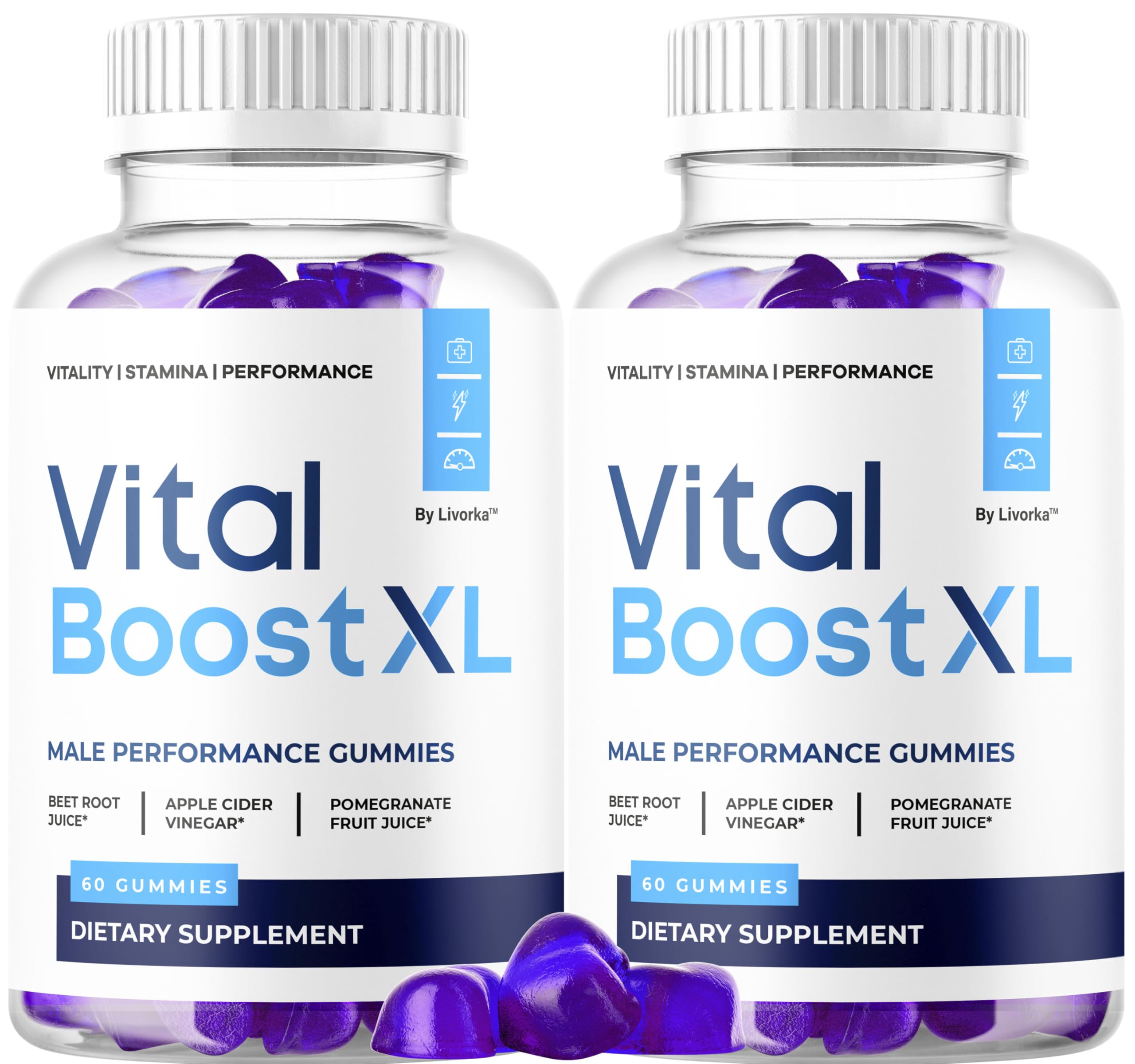 LIVORKA Vital Boost XL Gummies bottle front for daily energy support