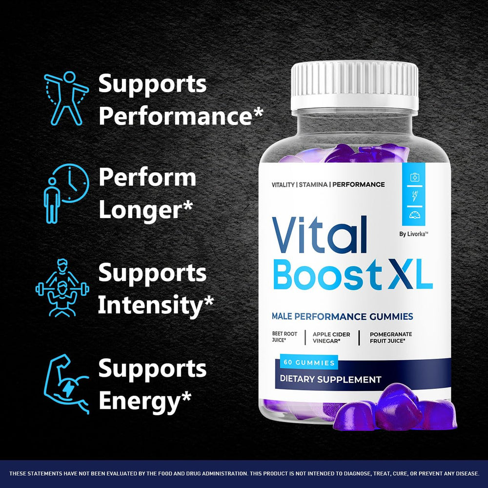 Close-up of LIVORKA Vital Boost XL Gummies with natural ingredients